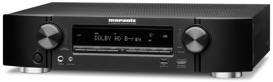 Marantz NR1510 zwart - zij frontaanzicht - AV Receiver