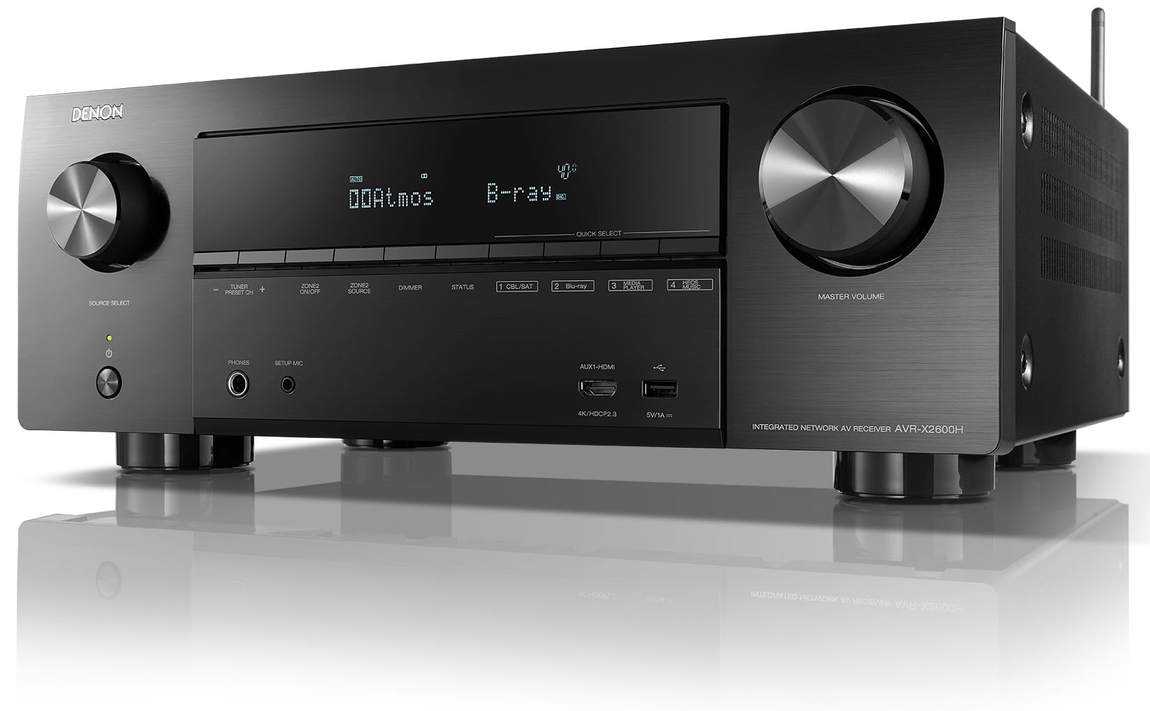 Denon AVR-X2600H zwart - zij frontaanzicht - AV Receiver