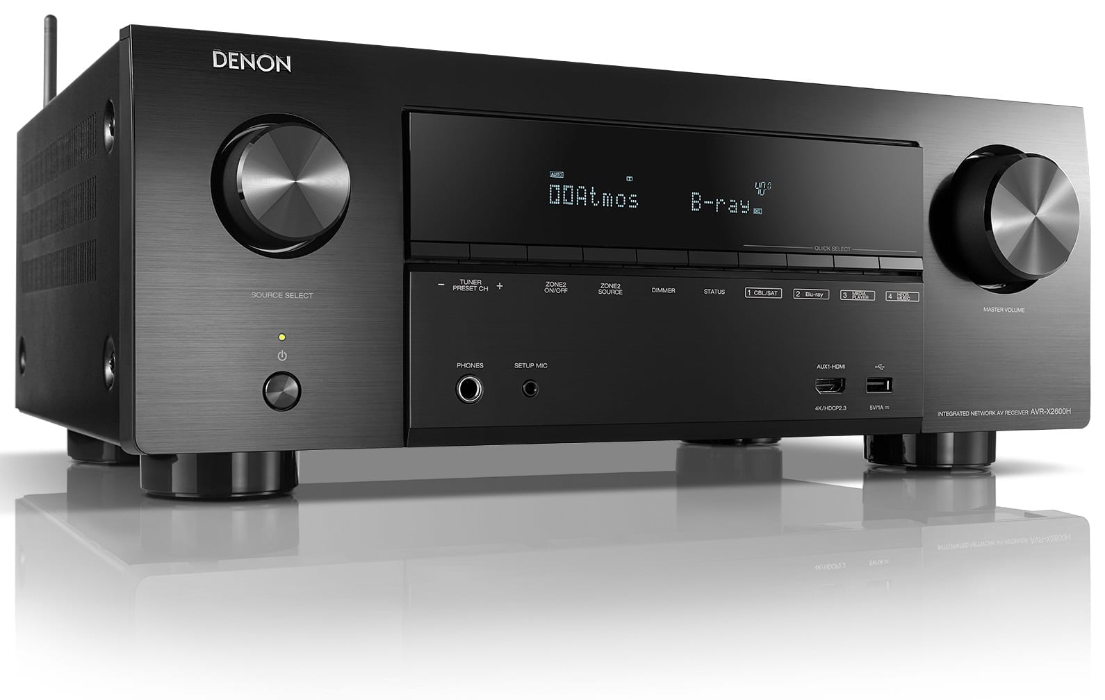 Denon AVR-X2600H zwart - zij frontaanzicht - AV Receiver