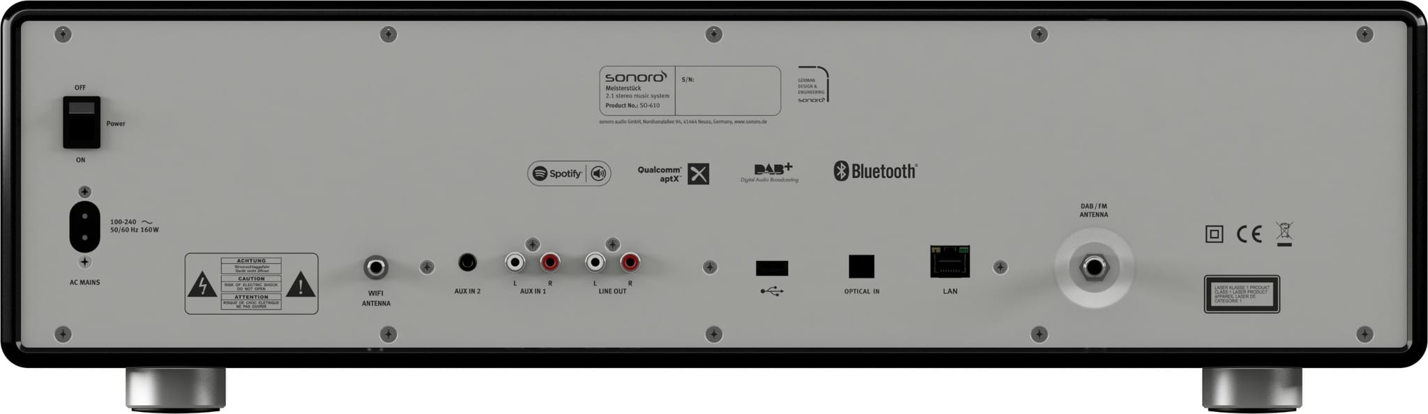 Sonoro Meisterstück SO-610 V2 zwart - achterkant - Radio