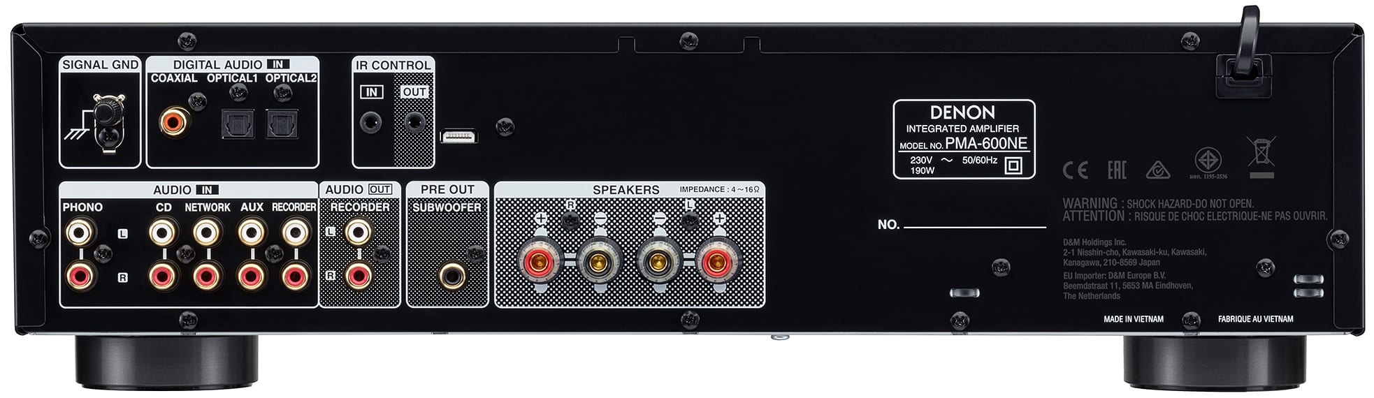 Denon PMA-600NE zwart - achterkant - Stereo versterker