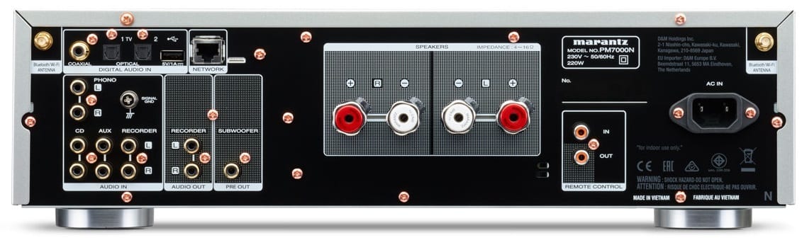 Marantz PM7000N zilver/goud - achterkant - Stereo receiver