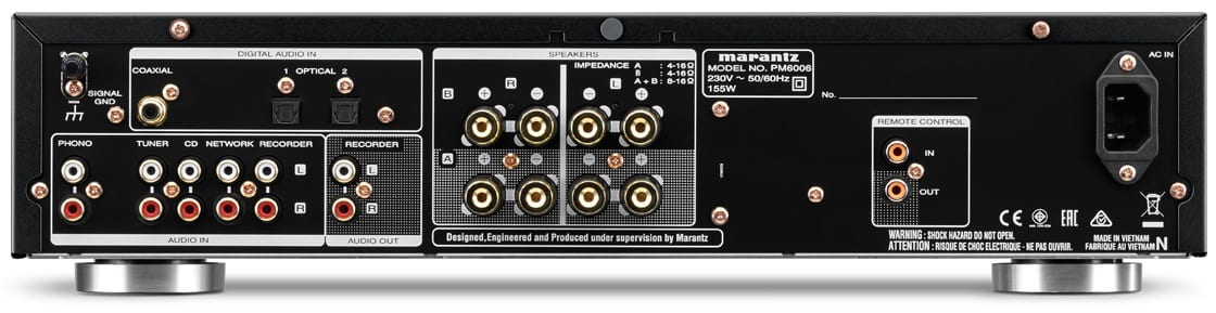 Marantz PM6006 zilver/goud - achterkant - Stereo versterker