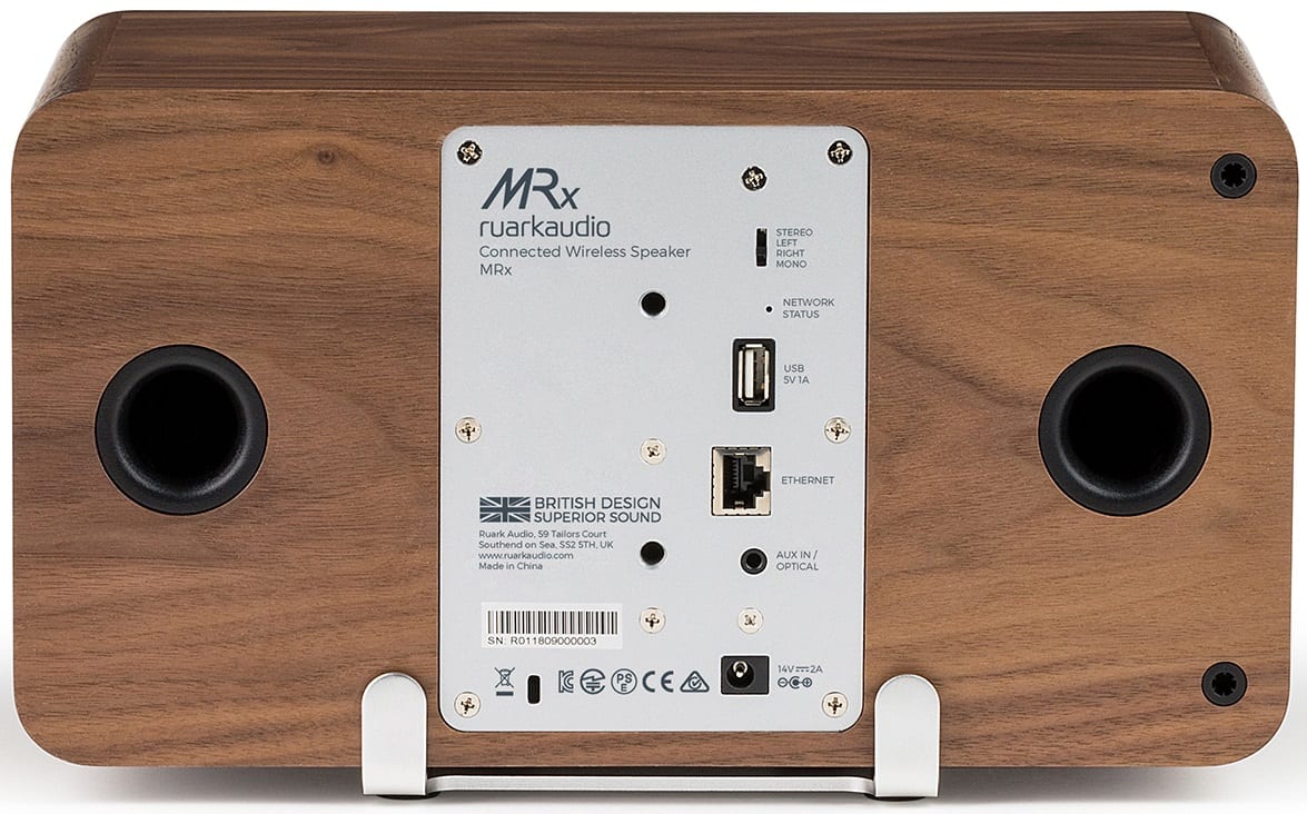 Ruark Audio MRx walnoot - achterkant - Bluetooth speaker