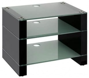 Blok STAX 450 zwart / melk glas - Audio meubel
