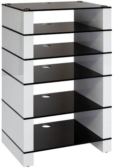 Blok STAX 960 wit / zwart glas - Audio meubel