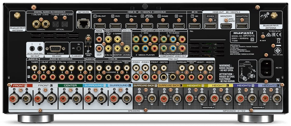 Marantz SR7015 zwart - achterkant - AV Receiver