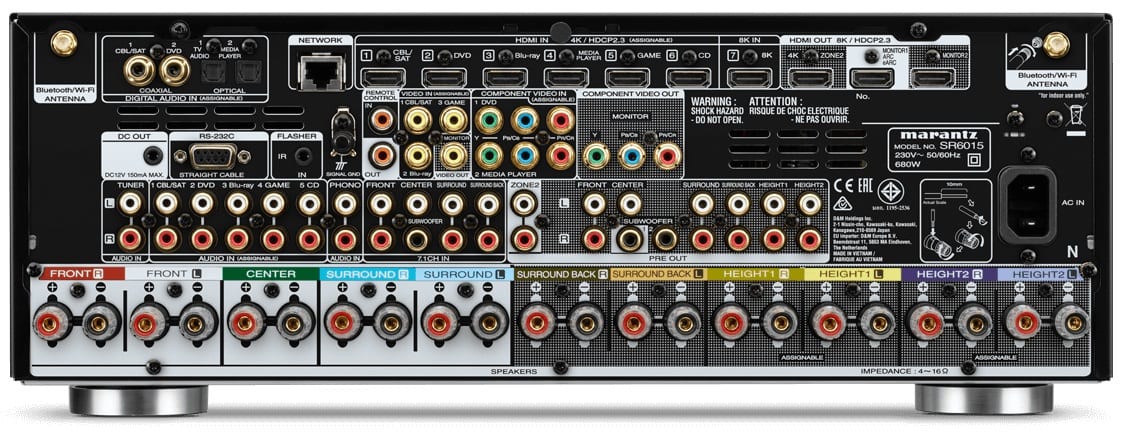 Marantz SR6015 zwart - achterkant - AV Receiver