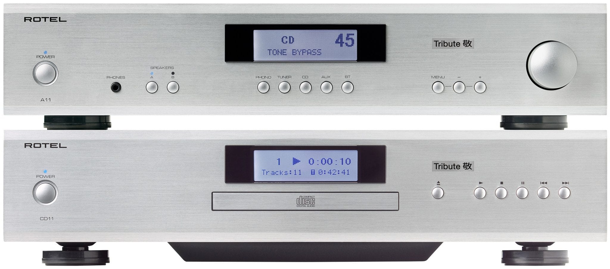 Rotel A-11 Tribute zilver - Stereo versterker