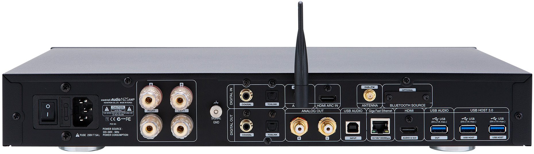 CocktailAudio N25AMP zwart - achterkant - Stereo receiver