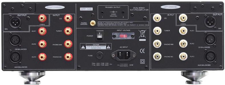 Advance Acoustic MPP 1000 - achterkant - Voorversterker