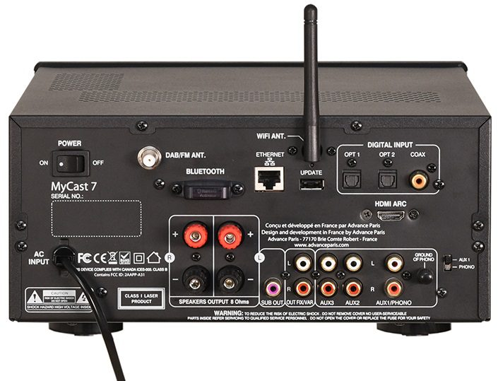 Advance Paris MyCast 7 zwart - achterkant - Stereo receiver