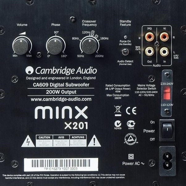 Cambridge Audio MINX X201 wit hoogglans - Subwoofer