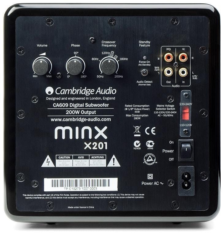 Cambridge Audio MINX X201 zwart hoogglans - Subwoofer