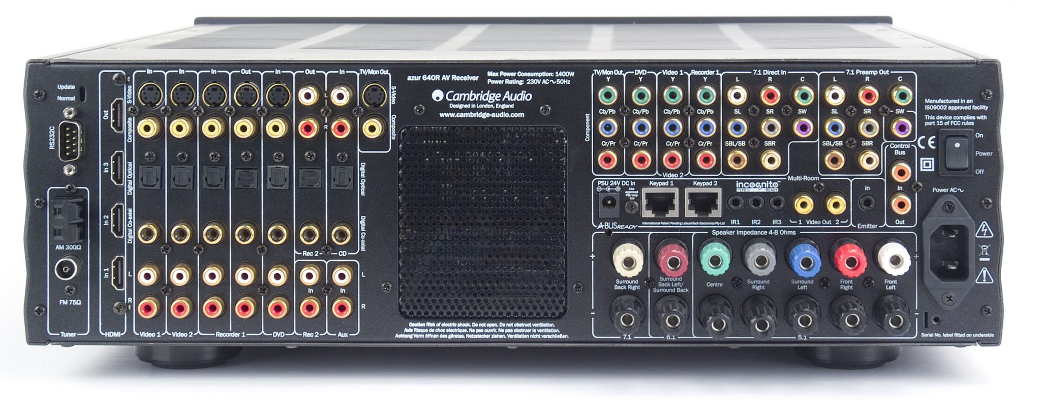 Cambridge Audio 640R zwart - achterkant - AV Receiver