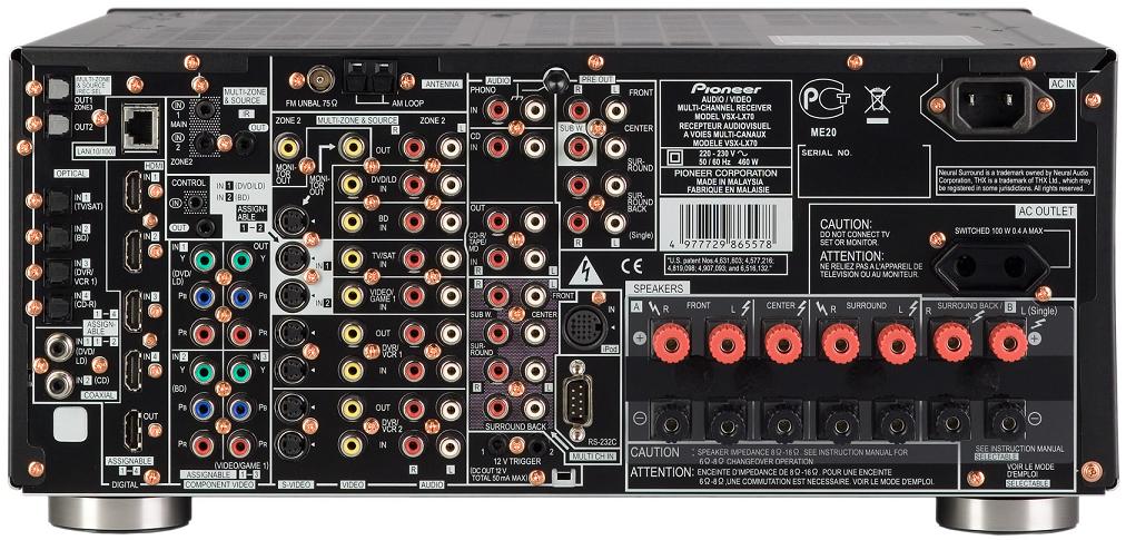 Pioneer VSX-LX70 - achterkant - AV Receiver