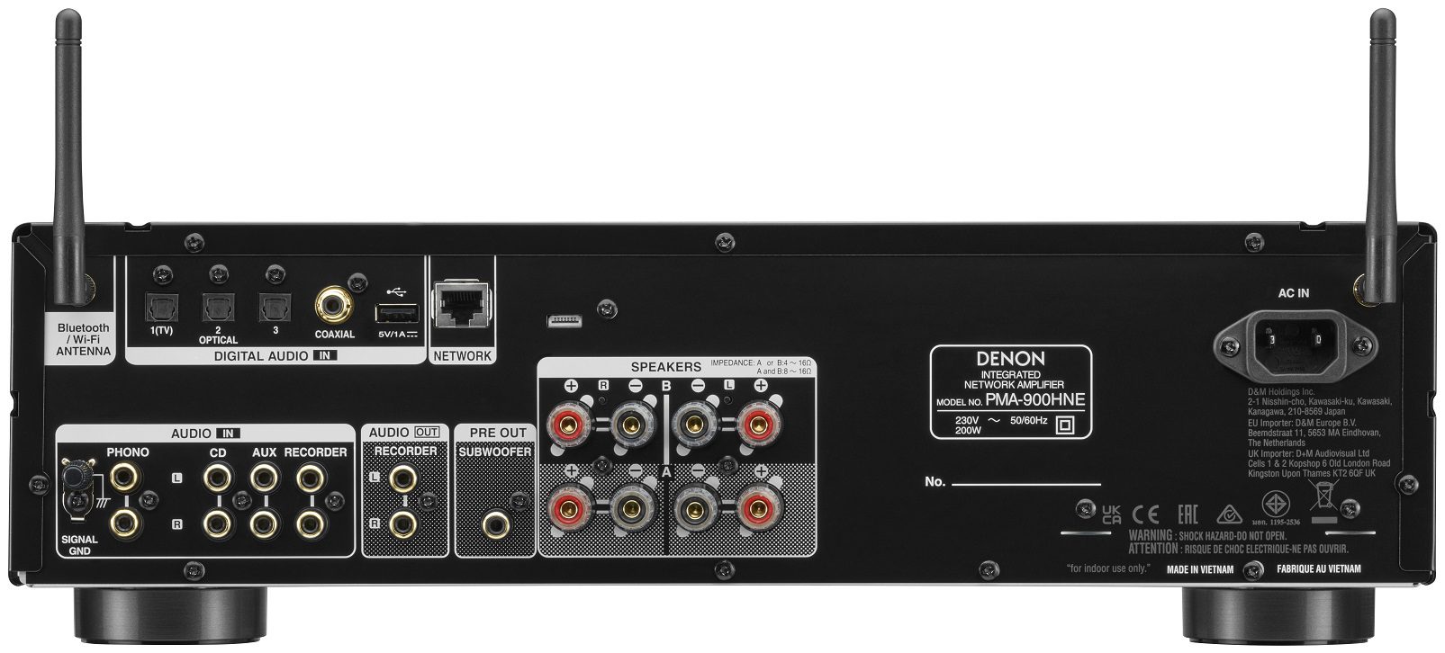 Denon PMA-900HNE zwart - achterkant - Stereo receiver