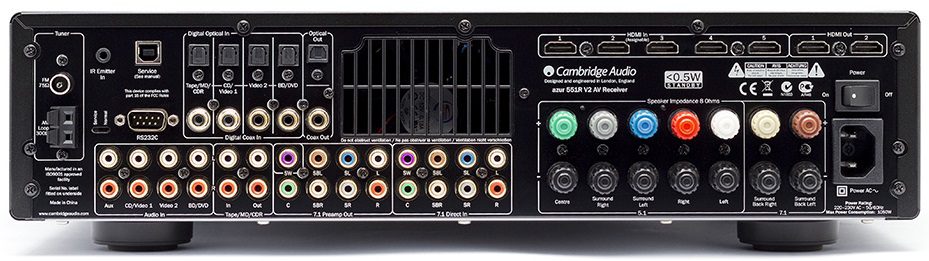 Cambridge Audio Azur 551R V2 zwart - achterkant - AV Receiver