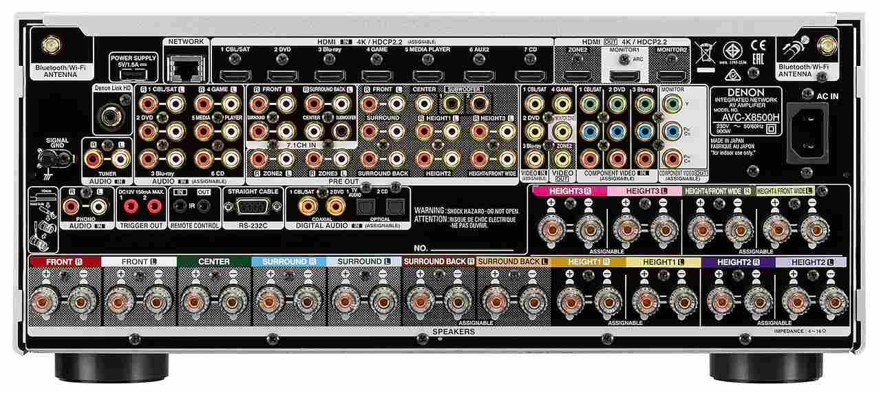 Denon AVC-X8500H zwart - achterkant - AV Receiver
