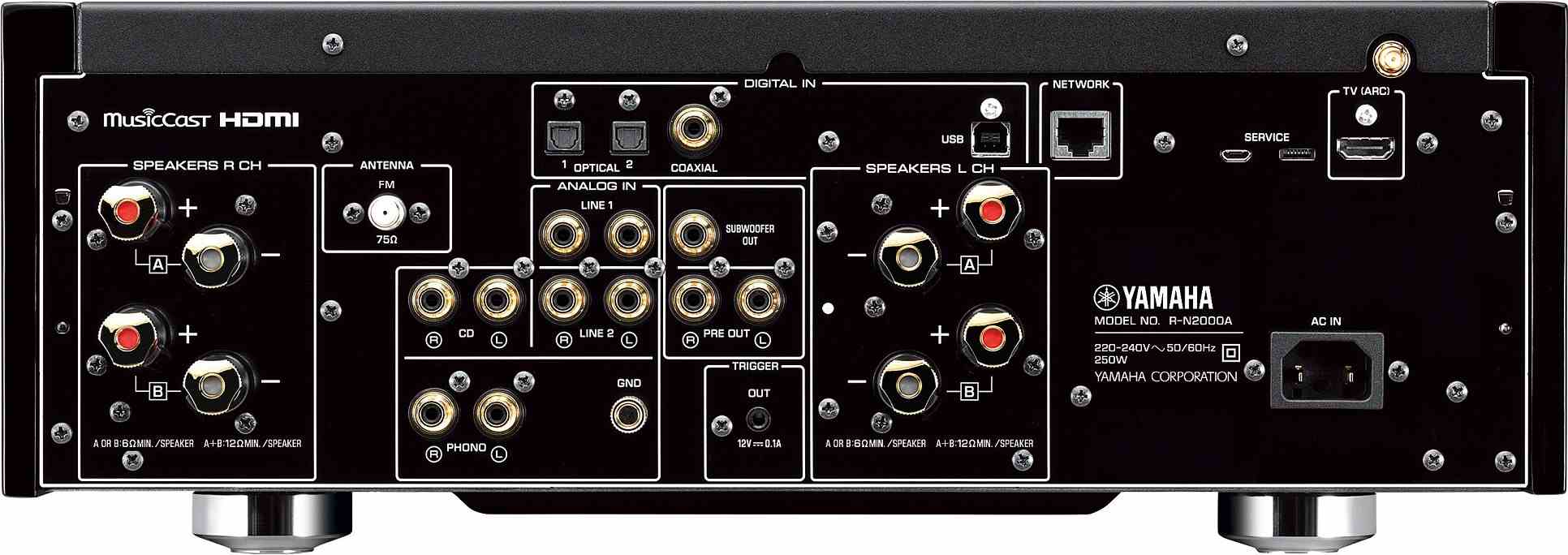 Yamaha R-N2000A zwart - achterkant - Stereo receiver