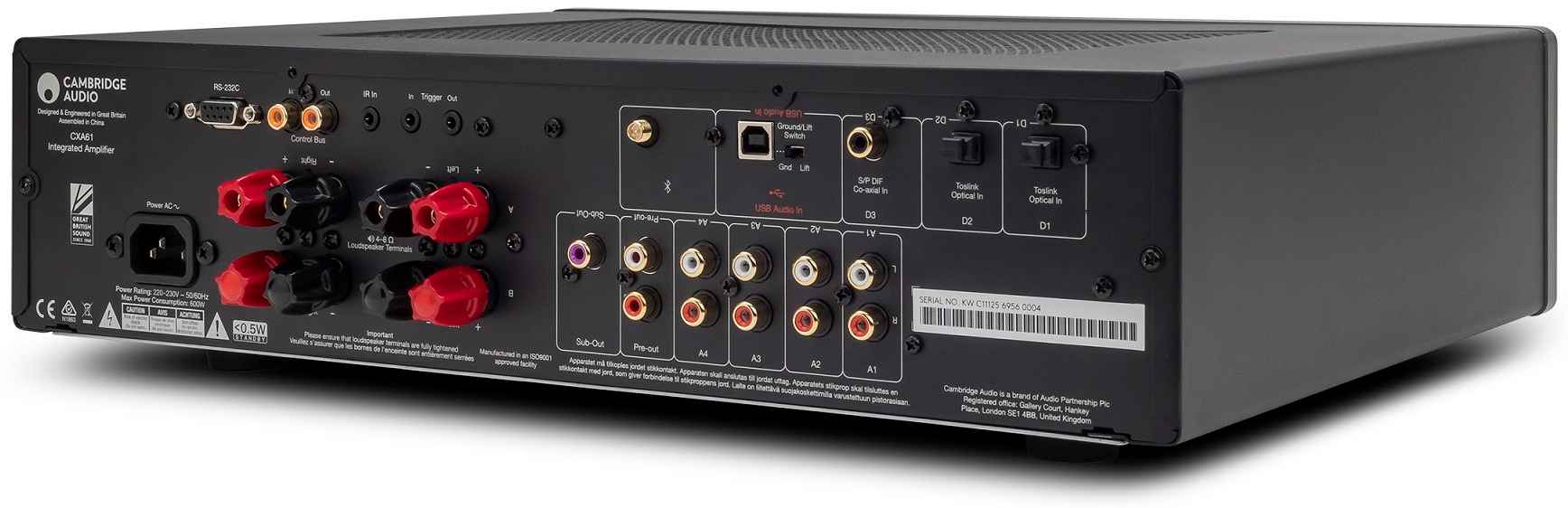 Cambridge Audio CXA61 grijs - achteraanzicht - Stereo versterker