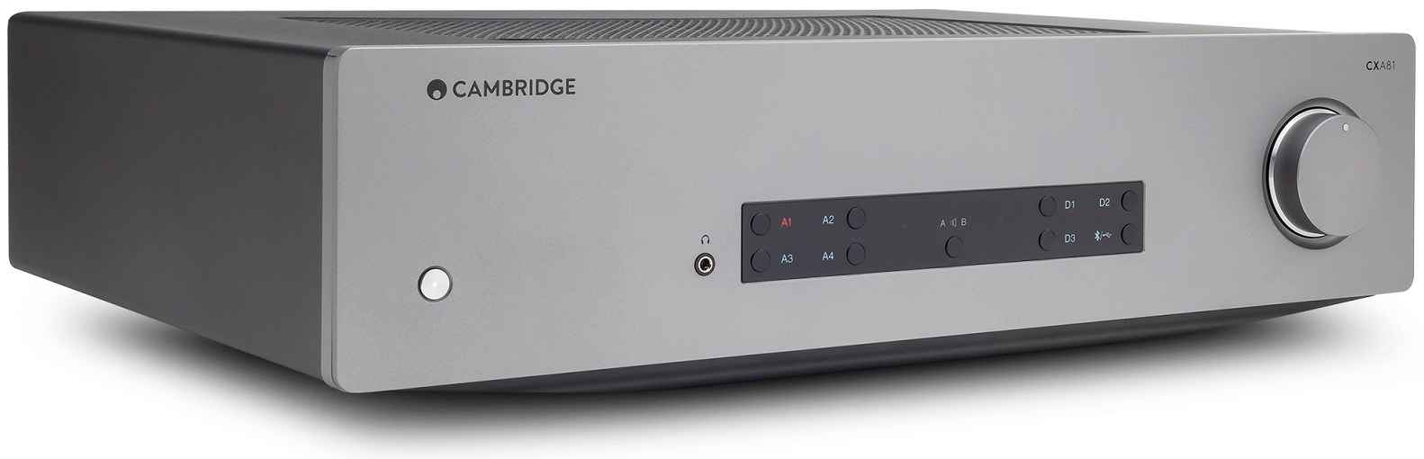 Cambridge Audio CXA81 grijs - zij frontaanzicht - Stereo versterker