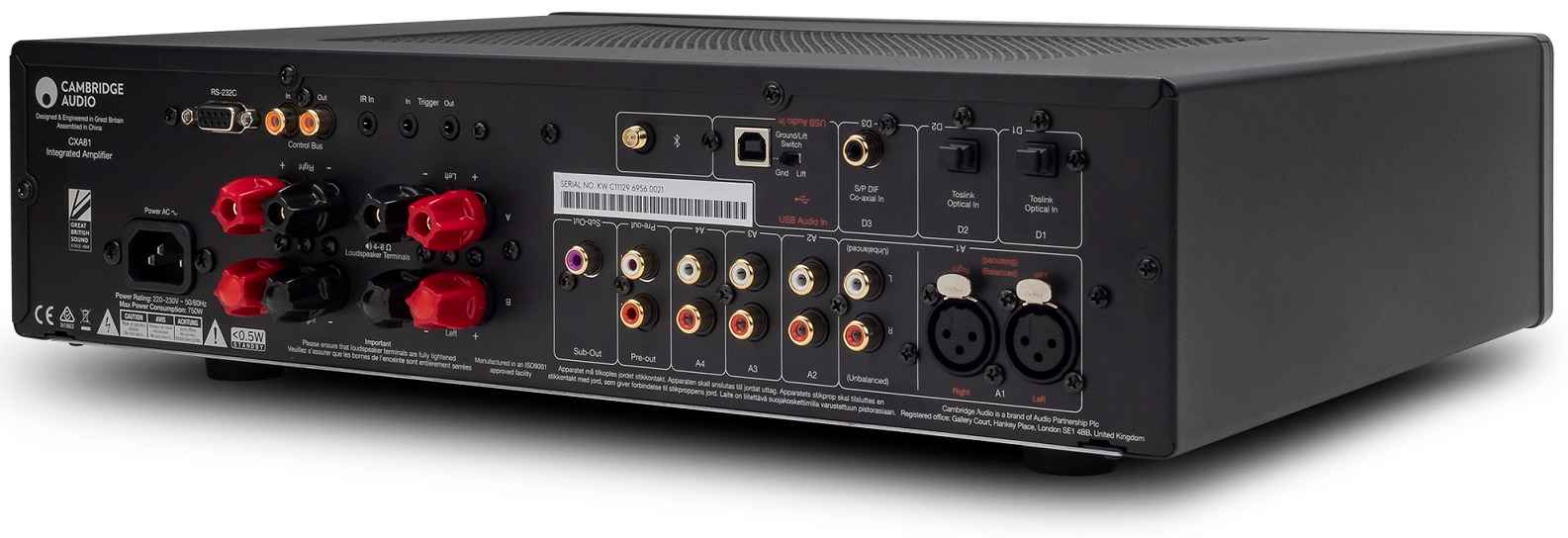 Cambridge Audio CXA81 grijs - achteraanzicht - Stereo versterker