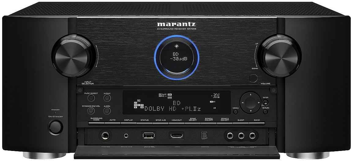 Marantz SR7005 zwart - frontaanzicht met klep open - AV Receiver