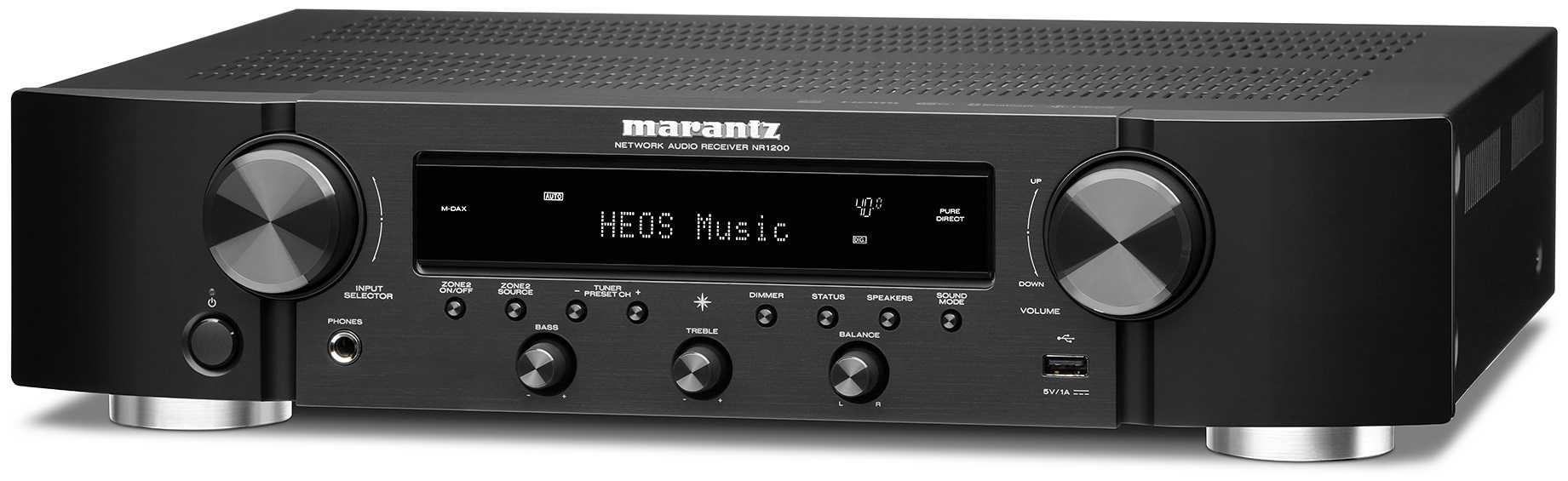 Marantz NR1200 zwart - zij frontaanzicht - Stereo receiver