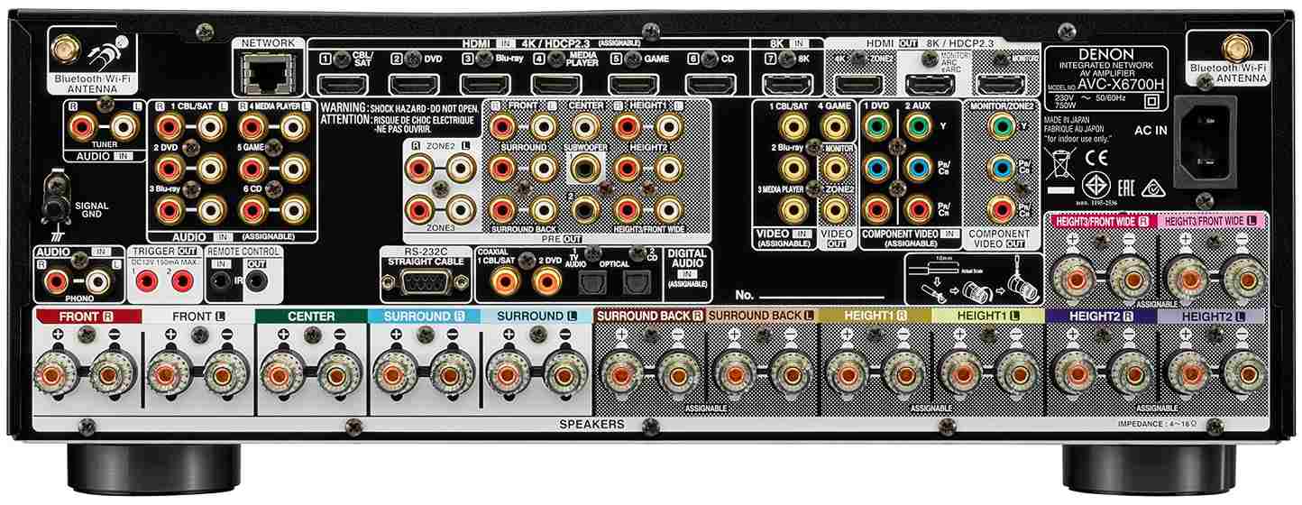 Denon AVC-X6700H zwart - achterkant - AV Receiver