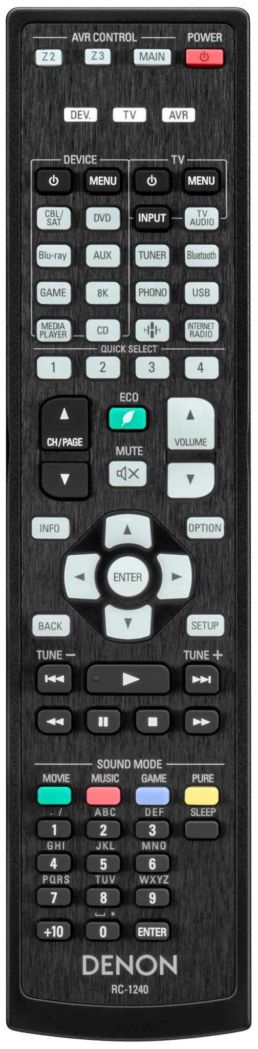 Denon AVC-X6700H zwart - afstandsbediening - AV Receiver