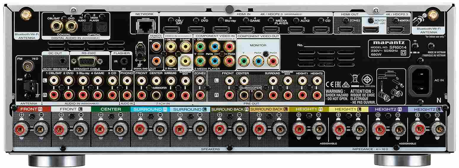 Marantz SR6014 zwart - achterkant - AV Receiver