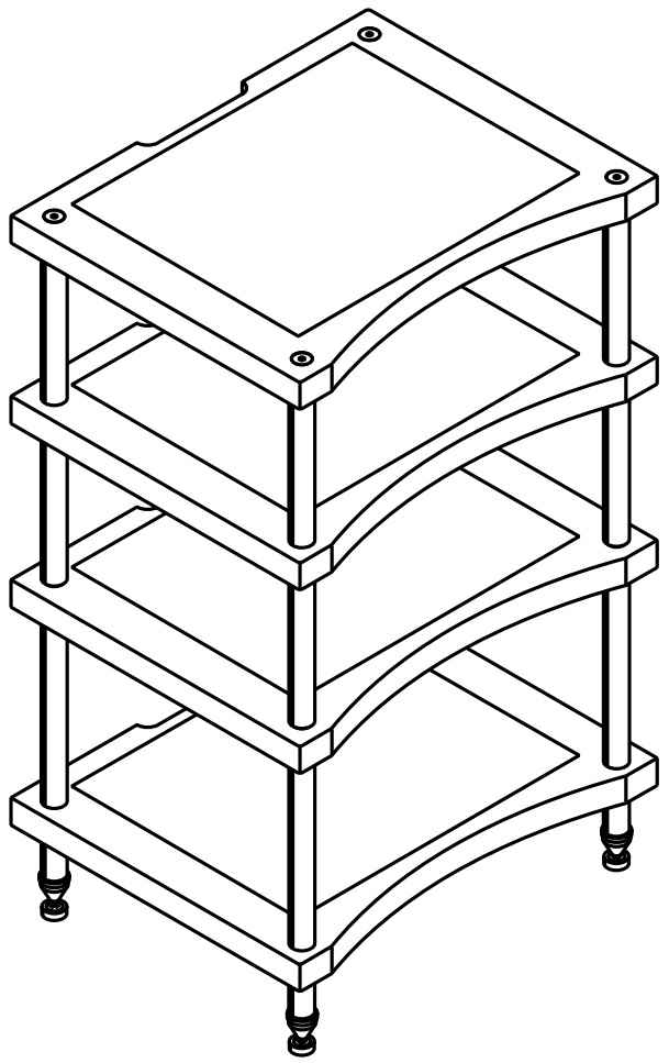 Creaktiv Midi Reference 1-4 zwart/zwart - tekening - Audio meubel