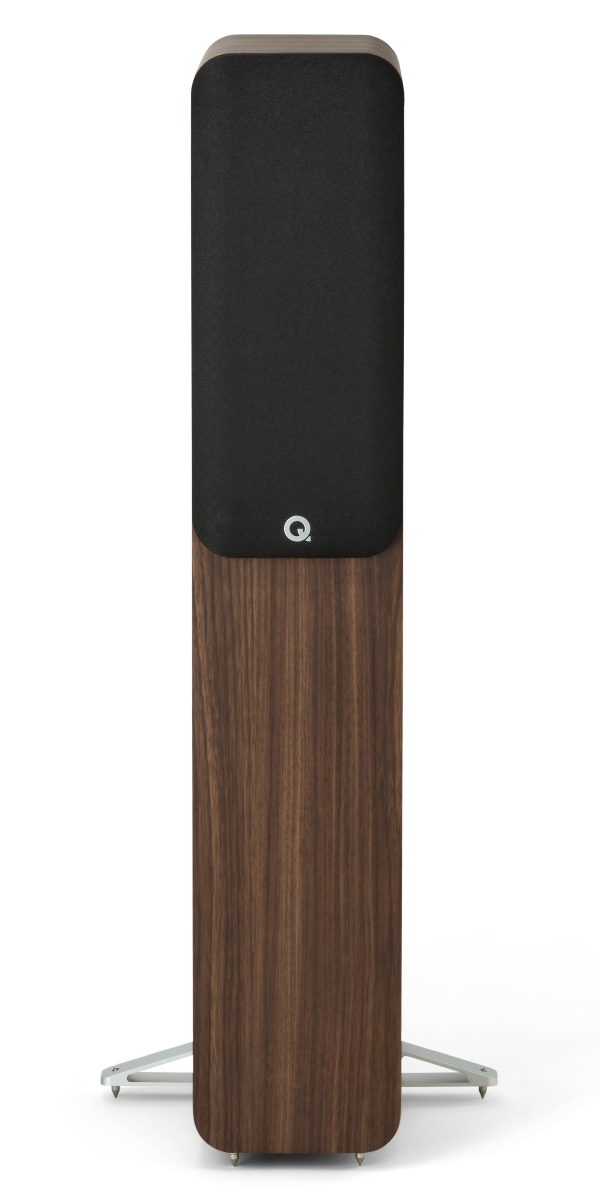 Q Acoustics 5040 rosewood - frontaanzicht met grill - Zuilspeaker