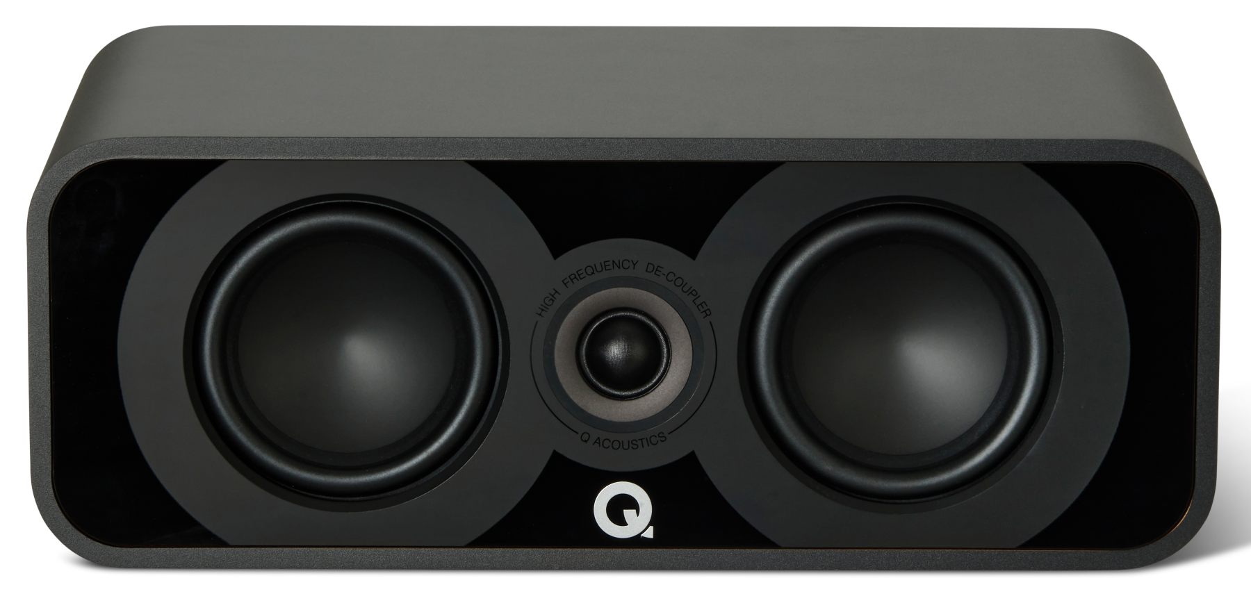 Q Acoustics 5090 zwart - frontaanzicht met ronde grill - Center speaker