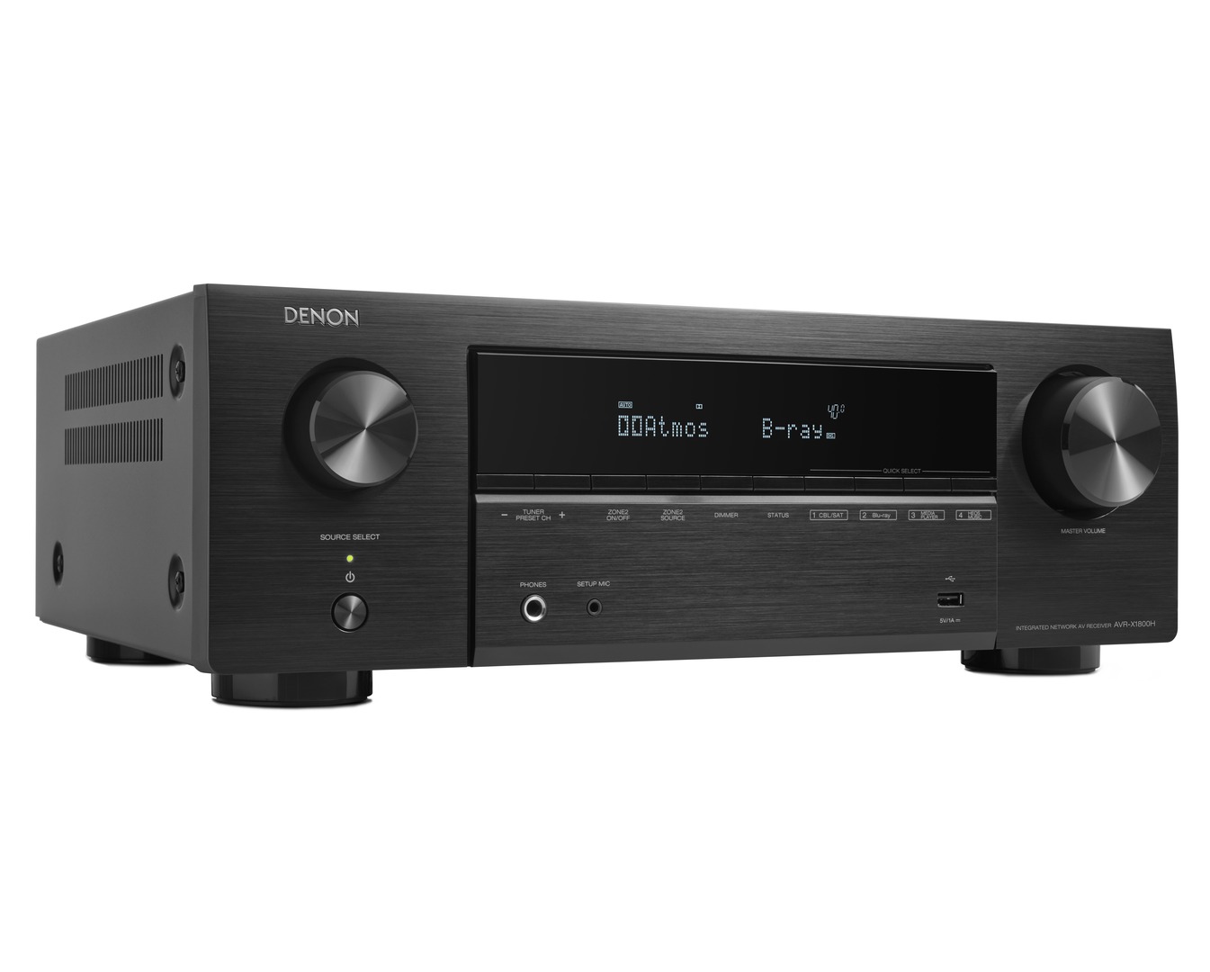 Denon AVR-X1800H zwart - zij frontaanzicht - AV Receiver
