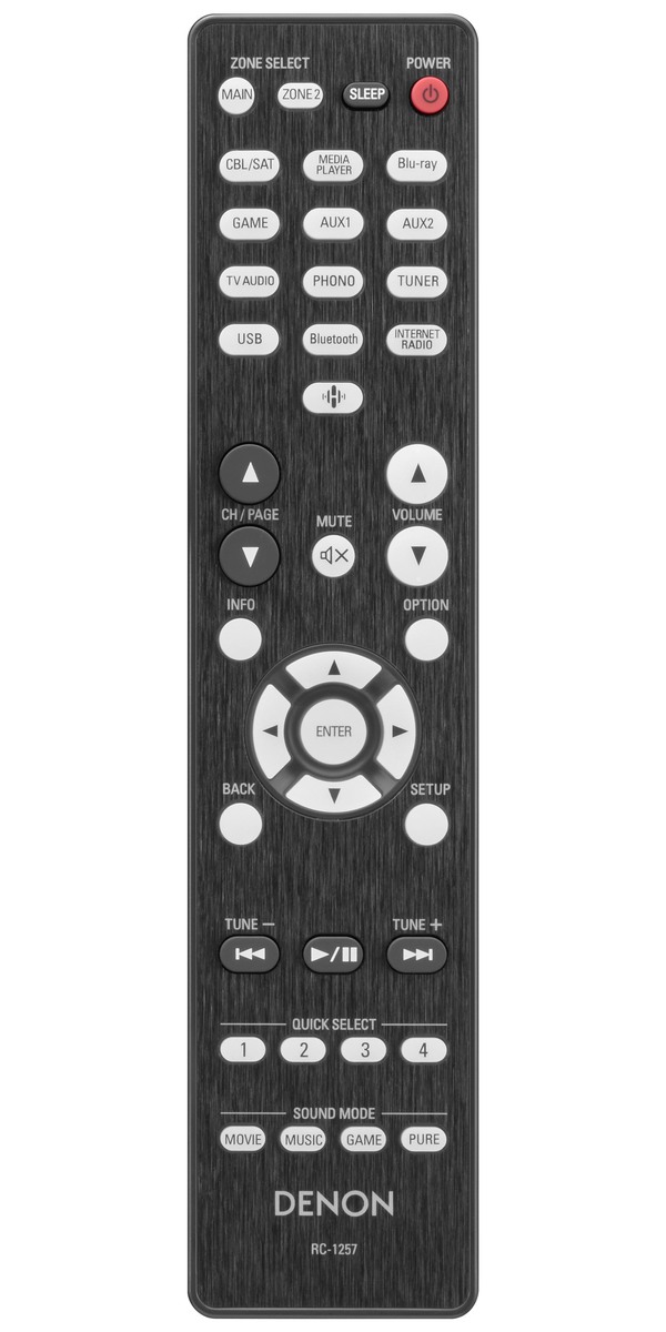 Denon AVR-X1800H zwart - afstandsbediening - AV Receiver