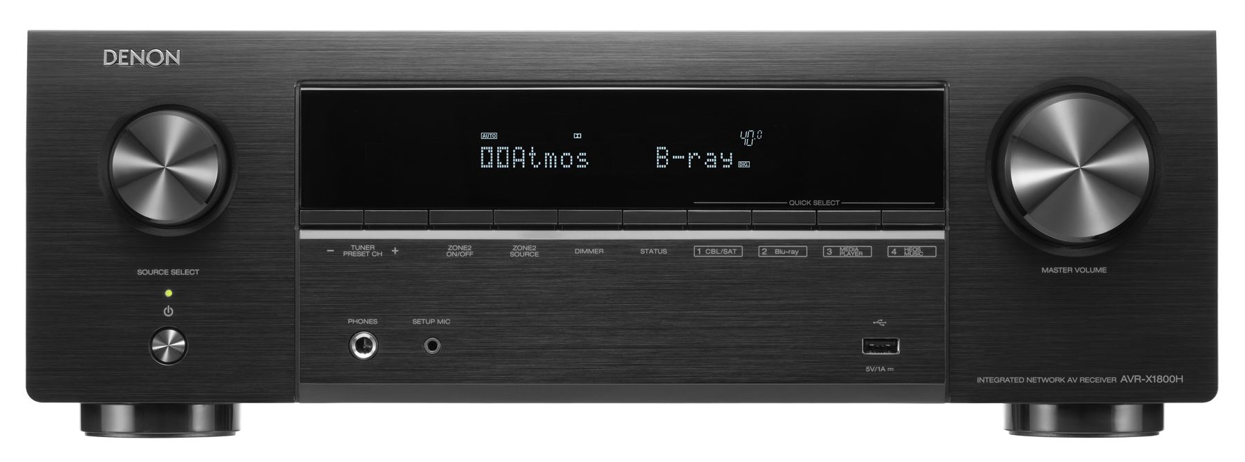 Denon AVR-X1800H zwart - frontaanzicht - AV Receiver