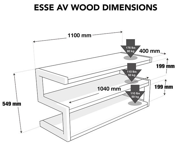 Norstone Esse AV light oak - afmetingen - TV meubel
