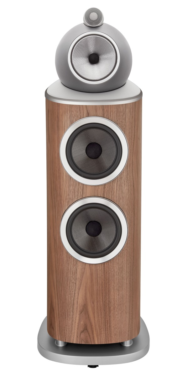 Bowers & Wilkins 802 D4 satin walnut (demo) - frontaanzicht zonder grill - Zuilspeaker