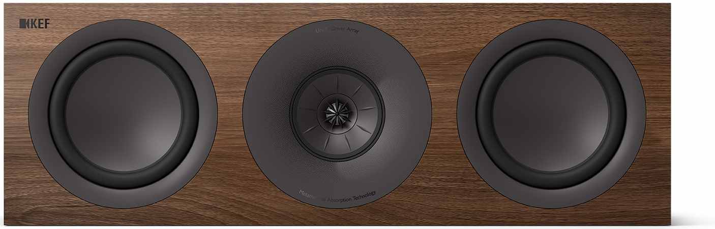 KEF Q6 Meta walnoot - frontaanzicht zonder grill - Center speaker