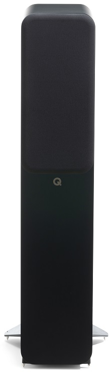 Q Acoustics 3050c zwart satijn - frontaanzicht met grill - Zuilspeaker