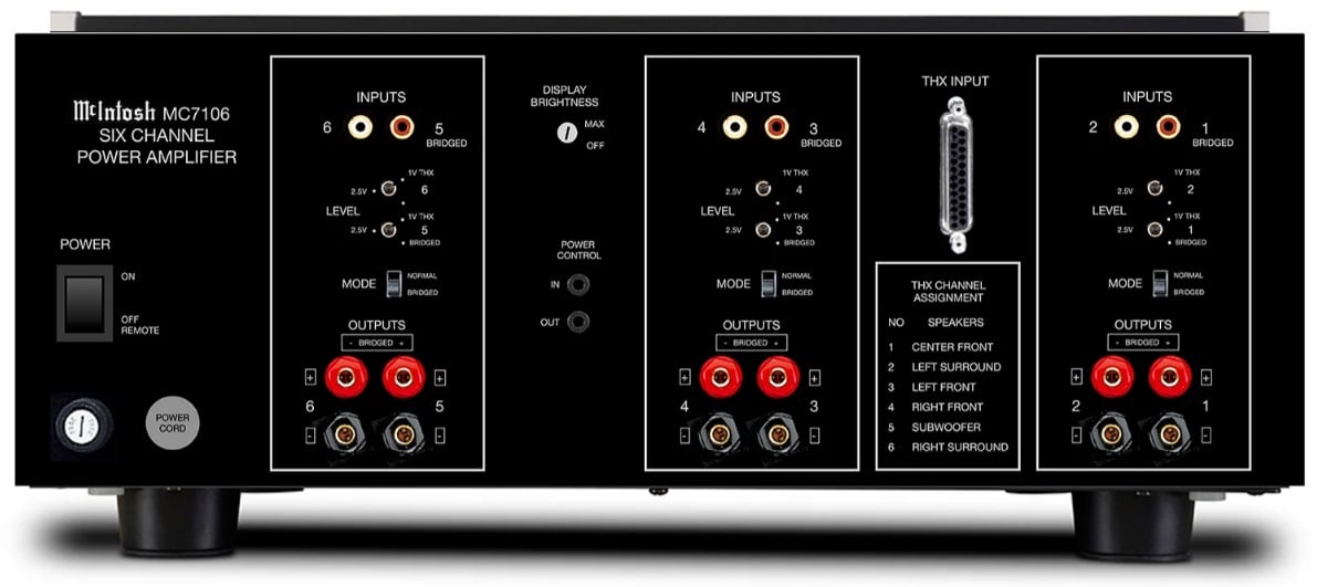 McIntosh MC7106 - achterkant - Surround eindversterker
