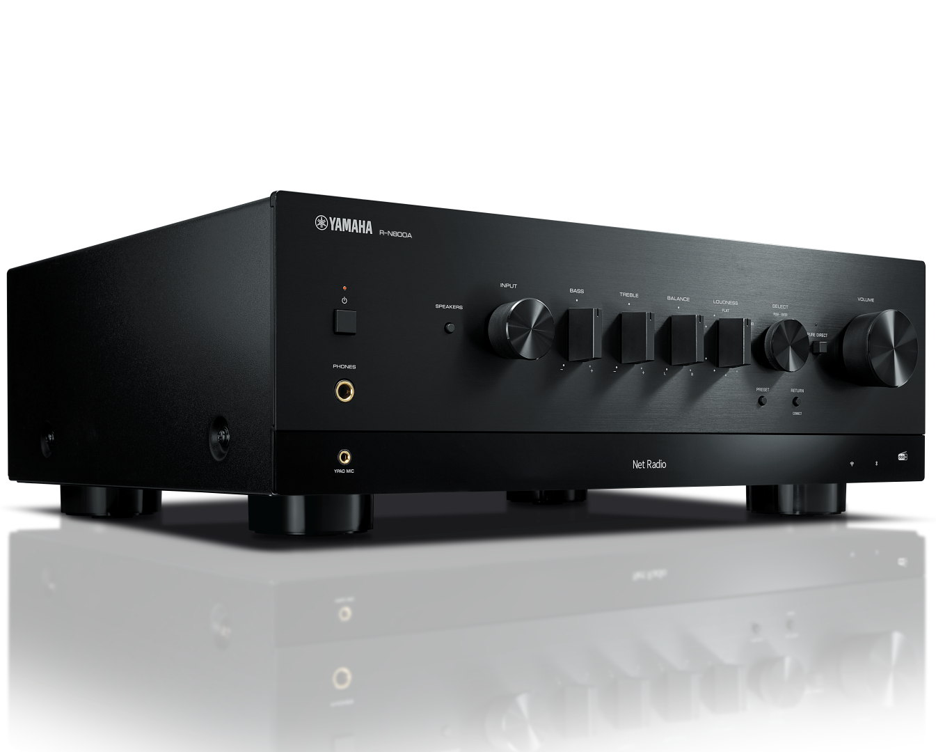 Yamaha R-N800A zwart - zij frontaanzicht - Stereo receiver
