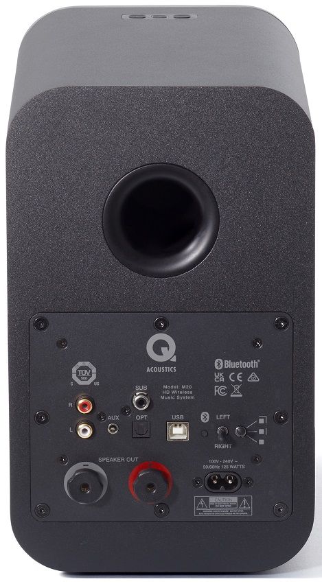 Q Acoustics M20 zwart - achterkant - Actieve speaker
