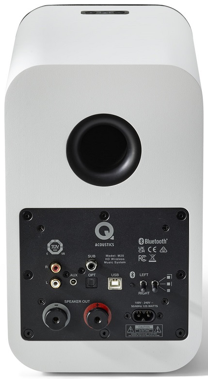 Q Acoustics M20 wit - achterkant - Actieve speaker