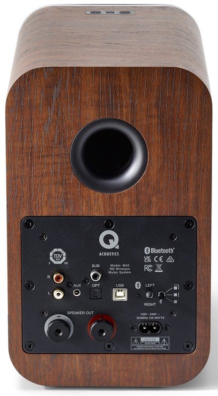 Q Acoustics M20 walnoot - achterkant - Actieve speaker