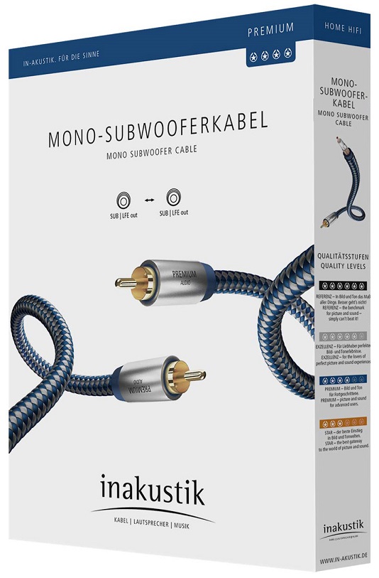 Inakustik Premium Sub-Mono 5,0 m. - Subwooferkabel