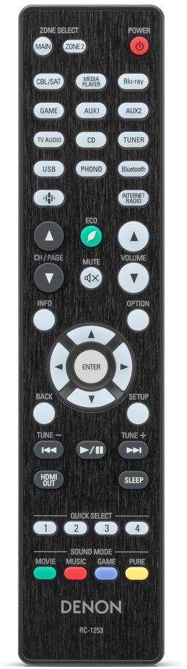 Denon AVC-X2850H zwart - afstandsbediening - AV Receiver