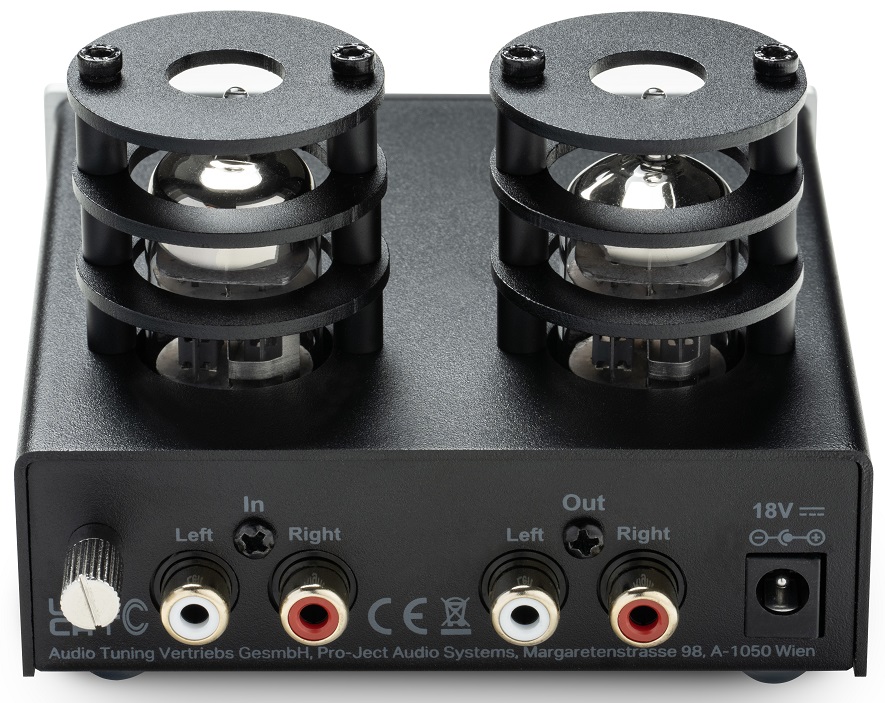 Pro-Ject Tube Box E zwart - achterkant - Phono voorversterker